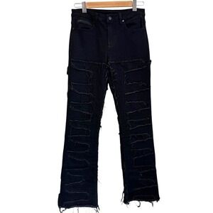 Rockstar Original Girls Black Distressed Flare Jeans‎ Size 16